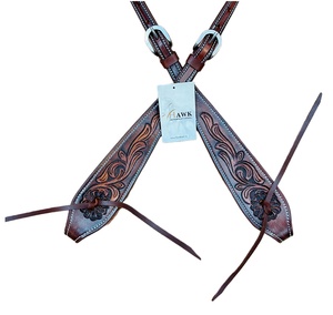 Têtière de cheval occidentale à une oreille personnalisée de haute qualité, en cuir de qualité, produit équestre pour l'équitation, vente en gros - Product Image 4
