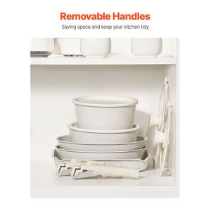 Set di Pentole Antiaderenti da 17 Pezzi per Induzione con Manico Staccabile per Cucina Salvaspazio e Uso in Camper (Minimo 4 Pezzi) - Product Image 3