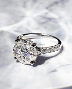 Igi/gia วงแหวนแต่งงาน/แหวนหมั้นเพชรแบบวินเทจ14K สีเหลืองทองสำหรับใส่ได้ทั้งชายและหญิงสำหรับงานเลี้ยงครบรอบ - Product Image 3