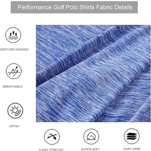 Men's Striped Lightweight Breathable Moisture Wicking Quick-Dry Short <b>Sleeve</b> Casual Polo Shirts - Product Image 5