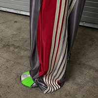 Pantalon de survêtement ample et large pour homme, style streetwear, à rayures, coupe droite, coupe évasée, épais, pour le sport