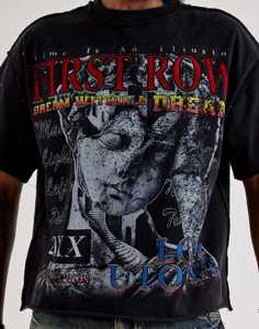 T-shirts surdimensionnés à épaules tombantes pour hommes, personnalisés en usine, en tissu épais - Débardeurs vintage déchirés à coupe courte avec imprimé strass - Product Image 3