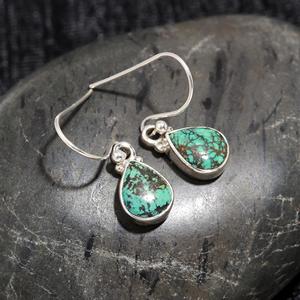 Turquoise Pear Cut Hanging Turquoise Gemstone <b>Solid</b> 925 Sterling <b>Silver</b> Drop Dangle <b>Earrings</b> Fine Jewelry For Women's - Product Image 2