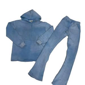 Conjunto Deportivo Y2K de Última Moda, Estilo Jogger, Efecto Deslavado, Corte Acampanado, Unisex, Tallas Grandes, Diseño Personalizado, Estampado, 100% Orgánico - Product Image 5