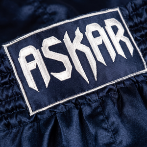 Shorts de boxe unisexes Askar bleu marine coupe ample avec impression sérigraphiée sur le devant 100% polyester léger respirant séchage rapide - Product Image 4