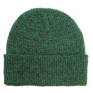 Bonnet en tricot vert forêt vierge personnalisé 100 % acrylique côtelé avec revers plié unisexe, bonnet d'hiver couleur unie décontracté OEM - Product Image 1