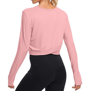 Haut de yoga personnalisé pour femmes, respirant, pour la gym, en tissu doux et extensible, facile à porter. - Product Image 1