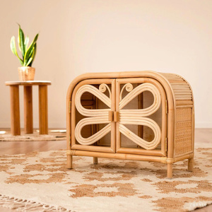 Armario de Muñecas de Ratán Natural de Alta Calidad, Armario de Almacenamiento Infantil Hecho a Mano, Muebles Infantiles Más Vendidos, Fabricante OEM ODM - Product Image 1