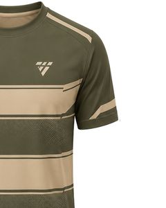 T-shirt de sport personnalisé vert olive beige pour homme, séchage rapide, respirant, pour la gym, la course, le fitness, l'entraînement athlétique, haut de sport - Product Image 4