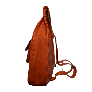 Sac à dos élégant et fonctionnel en cuir de veau brun avec plusieurs compartiments Accessoire de voyage BiyaDina Store - Product Image 2
