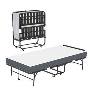 Adjustable 75\" X 38\" <b>Folding</b> <b>Bed</b> with Headboard 5\" Memory Foam Rollaway for Tall People Heavy-Duty Portable Guest <b>Bed</b> - Product Image 1