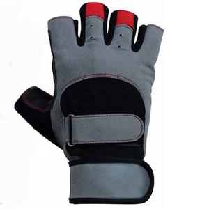 <b>Half</b> Finger Gym Fitness Gloves Black Orange Mesh Breathable Non <b>Slip</b> Adjustable Wrist Strap Unisex Weight Lifting Training - Product Image 2