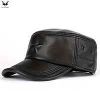 Casquettes en cuir classiques à dessus plat, design étoile vintage, fabriquées à la main, de haute qualité, élégantes, respirantes, imperméables, unisexes, toutes saisons