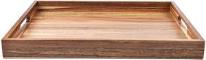 Lavie Creations Wood Decorative Trays Rectangle Art Deco Still Life Pattern Handle 2Pcs Handcrafted Dining Table - Product Image 3