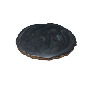 <b>Black</b> <b>Epoxy</b> DIY <b>Resin</b> Coasters with Gold Border <b>Resin</b> Coasters Classic Style Pcs Color Feature Weight Eco Material - Product Image 1