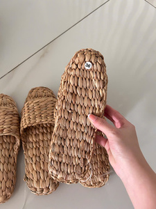 Pantuflas de Jacinto de Agua Natural, Calzado Interior Tradicional Tejido para Uso en el Hogar y Hoteles - Product Image 4