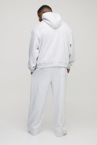 Chándal Personalizado con Logotipo Bordado para Hombre, Gris Jaspeado Claro, Felpa de Algodón Transpirable, Estilo Urbano, Dos Piezas, Sudaderas con Capucha, Venta al Por Mayor - Product Image 2