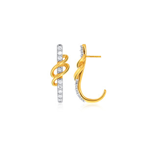 18K Modern <b>Infinity</b> Loop Lab Grown Diamond Hoop <b>Earrings</b> Elegant Minimalist Gold Jewelry for Women Daily Wear Gift - Product Image 3