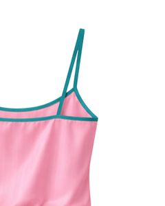 Pink Teal Satin Women Pajama Set Silk Sleepwear <b>Spaghetti</b> <b>Strap</b> Cami And Shorts Soft Luxury Nightwear Summer Lounge Set - Product Image 5