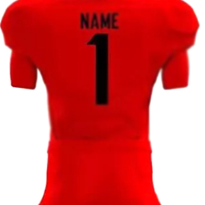 ชุดยูนิฟอร์มฟุตบอลแขนสั้นสีแดงสำหรับผู้ชาย เสื้อฟุตบอลอเมริกันชาย - Product Image 3