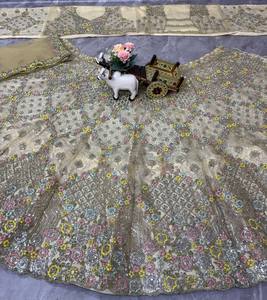 Designer <b>Gown</b> Sequin Work for Wedding Parties High Lehenga Choli Dupatta for Pakistani <b>Bride</b> Bollywood Outfit for Winter Seasons - Product Image 4