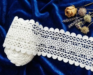Hot Sale Premium White Polyester Floral <b>Lace</b> Trim – Durable Decorative Border for Apparel & Home Textiles - Product Image 1