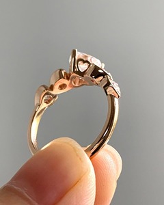 1.5 CT Heart Cut Lab Grown Diamond Ring Five <b>Stone</b> Wedding Ring Minimalist Engagement Ring for Women Romantic Rose Gold Ring - Product Image 2