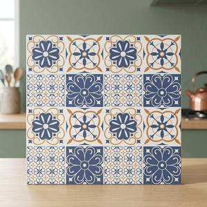 Carreaux en céramique à fleurs rustiques de style marocain 30x30cm Décoration de sol de salon mate - Product Image 1