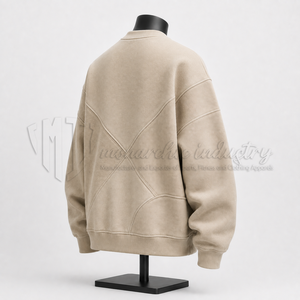 Sweat-shirt à col rond beige pour homme, pull en molleton personnalisé, fabricant OEM, 100% coton, respirant, écologique, coupe classique - Product Image 4
