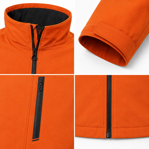 Veste Softshell Homme Personnalisée Coupe-Vent Résistante à l'Eau en Polyester OEM avec Col Montant Zippé et Poche Poitrine pour Vêtements de Travail Extérieurs – Fabricant - Product Image 4