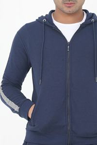 Sudadera con Capucha y Cremallera Personalizada con Logotipo para Hombre, Diseño Desgarrado, Sudadera de Algodón Grueso, Impermeable, Transpirable, Ecológica, 260g, Invierno - Product Image 3