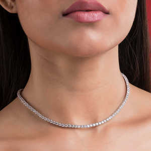 Collier tennis de luxe en moissanite, argent sterling 925, aspect diamant VVS, chaîne à maillons, unisexe, hip hop, cadeau de mariage, bijoux - Product Image 1