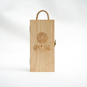 Portador de caja de vino de madera elegante con revestimiento UV Impresión en relieve Almacenamiento de viaje Estuche de regalo Titular al por mayor - Product Image 4