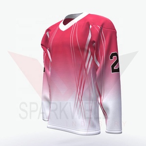 Jersey de Hockey sobre Hielo Sublimado Personalizado, Cuello en V, Manga Larga, Malla Transpirable, Poliéster que Absorbe la Humedad, Corte Regular, Deportivo para Adultos - Product Image 3