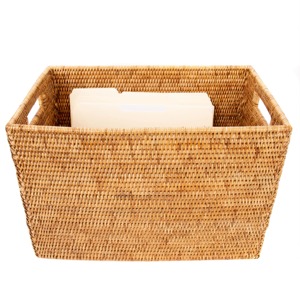 Cesta rectangular de ratán para almacenamiento, cesta de almacenamiento hecha a mano, venta al por mayor, ecológica, hecha en Vietnam - Product Image 1