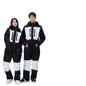 Waterproof One Piece Ski Suit Women <b>Men</b> Winter Snowboarding Jumpsuit <b>Thermal</b> Hooded Windproof Outdoor Sports Skiing Apparel Wear - Product Image 4