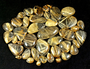 Pierres précieuses naturelles de rutile doré en vrac, fournisseur de cabochons, pierres à facettes, cristal, vente en gros, exportation Inde - Product Image 2