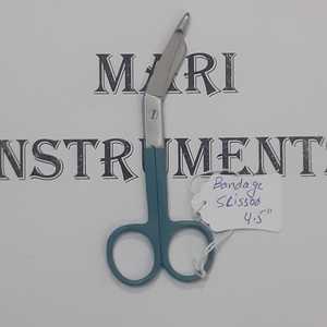 MARI INSTRUMENTS Pince à pansement manuelle 4,5 pouces en acier inoxydable, ciseaux chirurgicaux pour pansements, revêtement bleu, usage hospitalier et clinique - Product Image 3