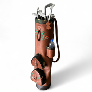 กระเป๋ากอล์ฟขายส่งสำหรับทุกเพศ พร้อมบริการออกแบบโลโก้ตามสั่ง สำหรับกระเป๋ากอล์ฟหนังสีน้ำตาลแบบมืออาชีพ พร้อมงานปัก - Product Image 2