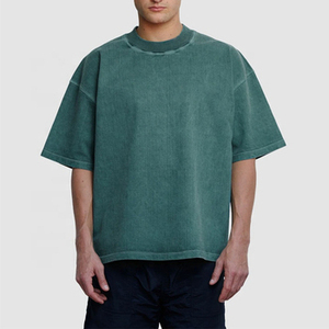 T-shirt de qualité supérieure délavé à l'acide, style streetwear, coupe ample et carrée, en tissu épais, personnalisable, coupe ample de haute qualité - Product Image 1