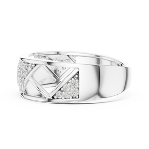 Bague en diamant rond cultivé en laboratoire THE ROYAL TRIAD, sertie en or blanc 18 carats, pour mariage, fiançailles, cadeau, usage quotidien au bureau, pour homme - Product Image 3