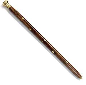Wooden Massage Stick With Brass Accents Full Body Muscle Relief Handheld Manual <b>Massager</b> Durable Pain Relief Tool - Product Image 1