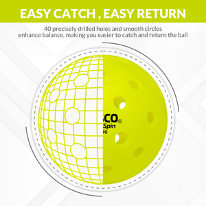 Pickle <b>Ball</b> 40 Holes-Aerospin Professional Competition 40 Hole Pickleball <b>Ball</b> High <b>Bounce</b> Match <b>Ball</b> Rotational Molding - Product Image 2