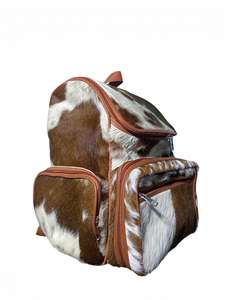 Mochila de Cuero Genuino con Pelo Natural de Vaca, Bolso de Piel de Vaca al por Mayor, Mochila Occidental de Lujo, Marca Personalizada LHBP-0259 - Product Image 3