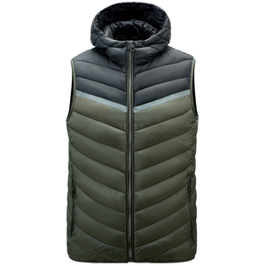 Winter Waterproof Puffer <b>Vest</b> for <b>Men</b> Unisex Zipper Polyester/Nylon Shell Filled Custom Front Logo Casual Outerwear - Product Image 1