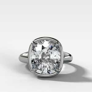 Anillos de Compromiso con Diamante Cultivado en Laboratorio de 3 Quilates, Corte Cojín, Engaste Completo, Oro Sólido de 14K/18K, Bañado en Rodio, Certificado IGI, 3mm - Product Image 5