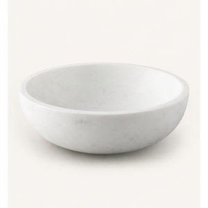 Bol en marbre blanc naturel, centre de table minimaliste, décoration de luxe pour la maison, bol à fruits rond en pierre pour le salon, table basse - Product Image 1