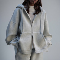 Ensemble de survêtements unisexes personnalisés de haute qualité, légers, respirants, à capuche unie, avec fermeture éclair, pour hommes