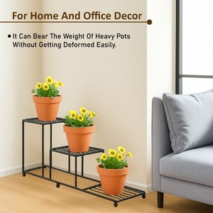 Greatest Quality Black Color Metal Planters Flower <b>Stand</b> From India Set of 4 Indoor and Outdoor <b>Stand</b> - Product Image 6