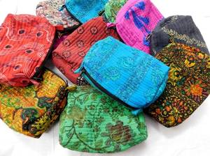 Lot en gros, Trousse de toilette en coton indien imprimé à la main, Sac de voyage, Pochette à maquillage, Trousse de toilette matelassée, Trousse de rasage - Product Image 6